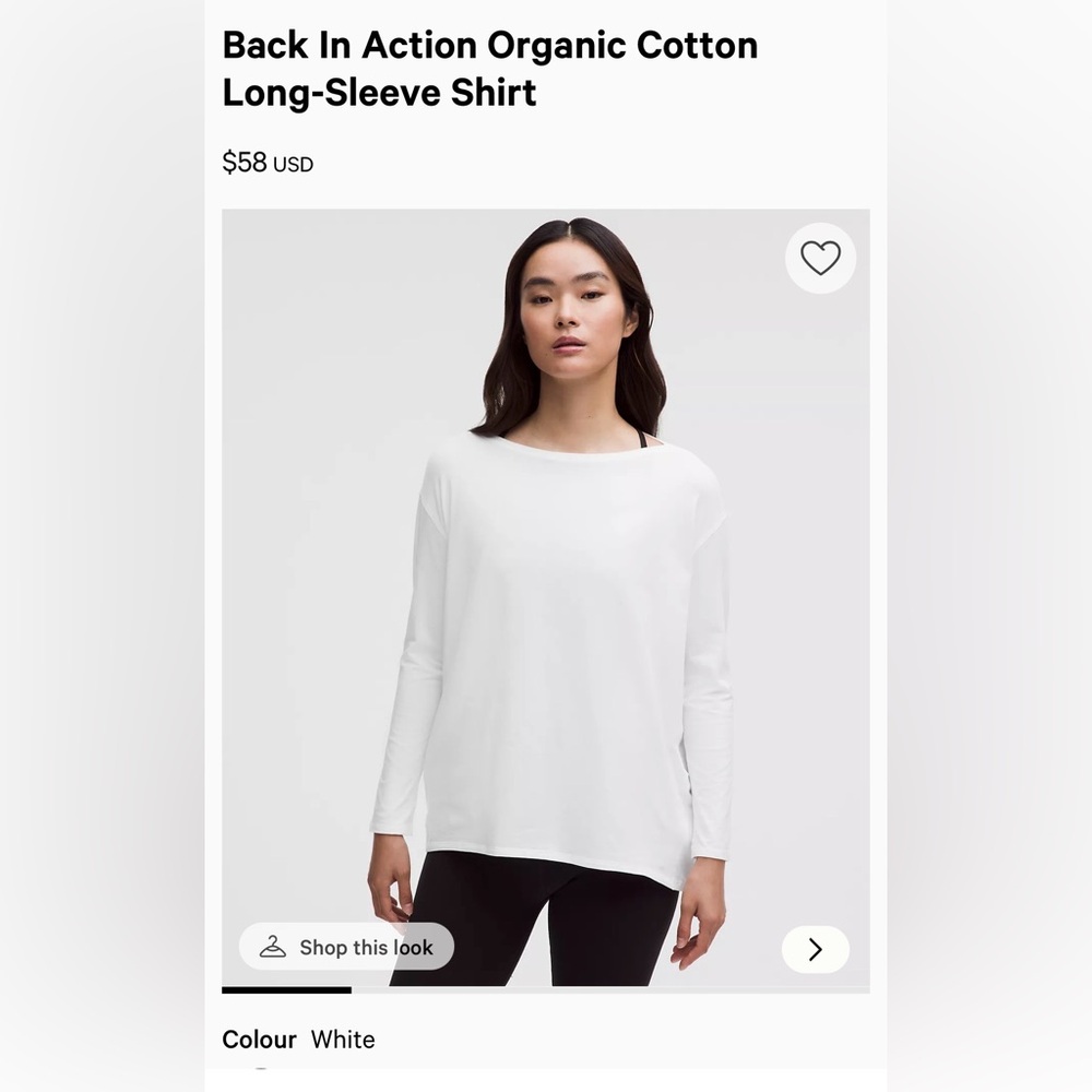 Lululemon Back in Action Long Sleeve top